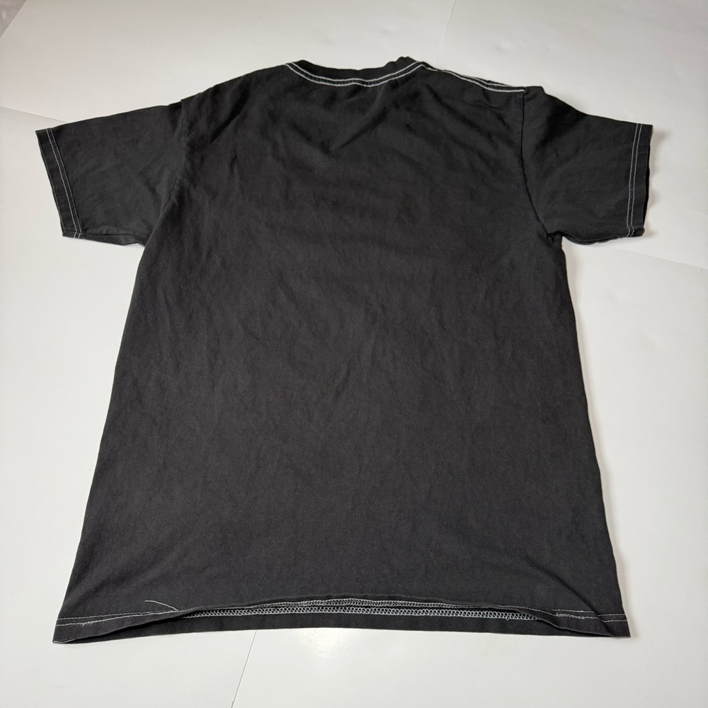 Black Graphic Short-Sleeve Men’s Crew Tee with Front Portrait Print - Picture 2 of 5